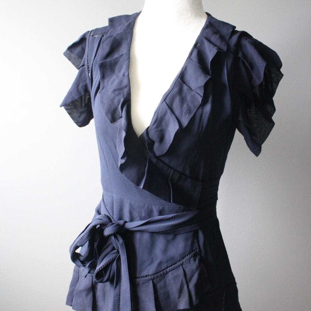 Diane von Furstenberg  Blue Marcelo Silk Blouse